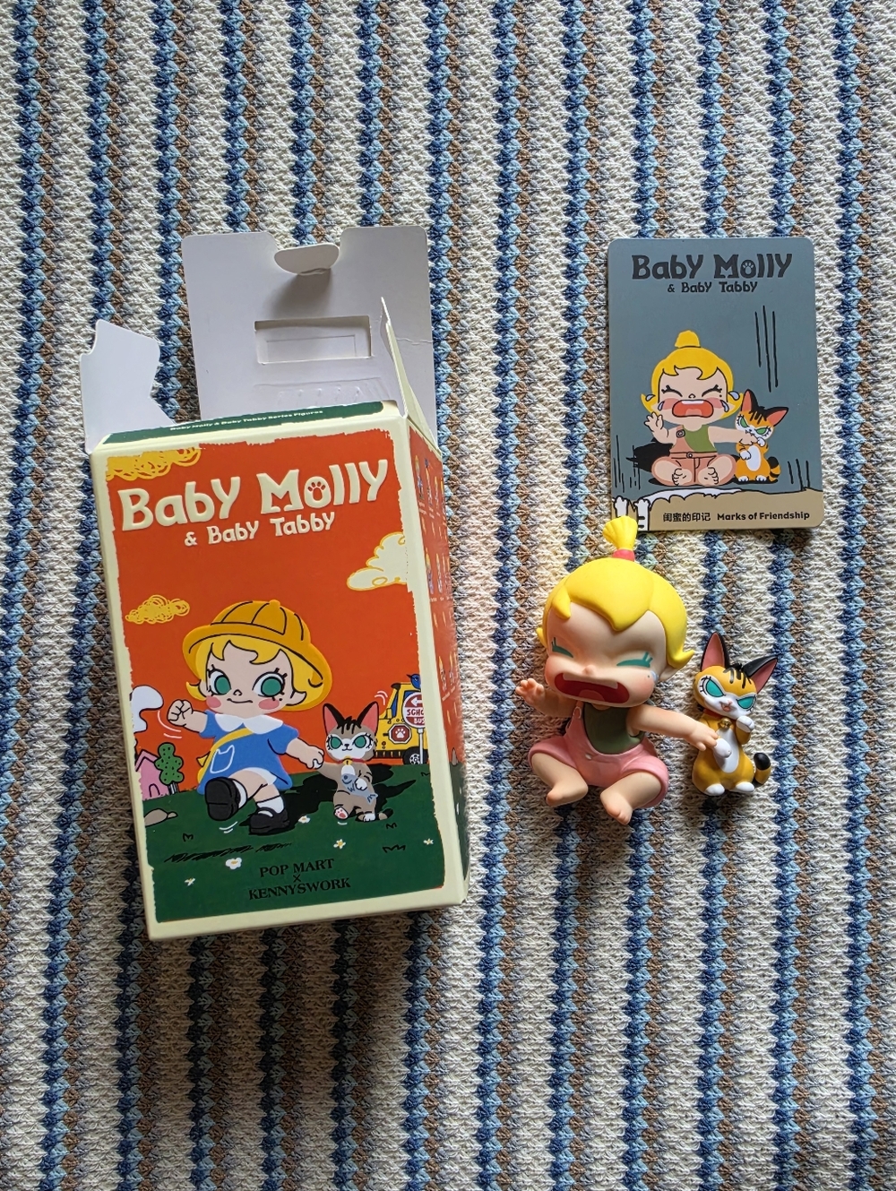 POP MART Baby Molly & Baby Tabby Series Marks Of Friendship With Box And Card